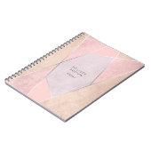 Chic RoseGold Geometric Trendy Elegant Pink Silver Notitieboek (Linkerzijde)