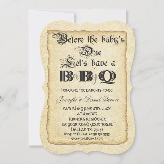 Chic  Rough Edge Paper Baby-Q Baby shower Kaart (Voorkant)