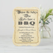 Chic  Rough Edge Paper Baby-Q Baby shower Kaart (Staand voorkant)