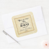 Chic  Rough Edge Paper Baby-Q Baby shower Vierkante Sticker (Envelop)