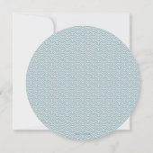 Chic Round Blue Waves Pattern Weddenschap Kaart (Achterkant)