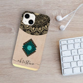 Chic Round Mandala Aangepaste naam Girly Black Bei Case-Mate iPhone Case