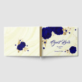 chic royal blue floral gold leaves gastenboek (Volledig)