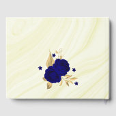 chic royal blue floral gold leaves gastenboek (Achterkant)