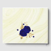 chic royal blue floral gold leaves wreater gastenboek (Achterkant)