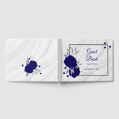 chic royal blue floral Silver blad geometrisch Gastenboek (Volledig)
