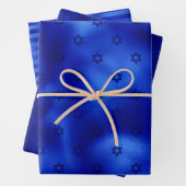 Chic Royal Blue Folie Hanukkah Wrapping Paper Shee (In situ)