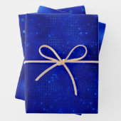 Chic Royal Blue Folie Hanukkah Wrapping Paper Shee (In situ)