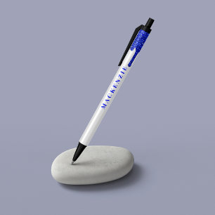 Chic Royal Blue Glitter Driving Luxury Blauwe Inkt Pen