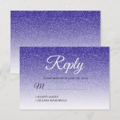 Chic Royal Blue Glitter Ombre RSVP Kaart (Voorkant / Achterkant)