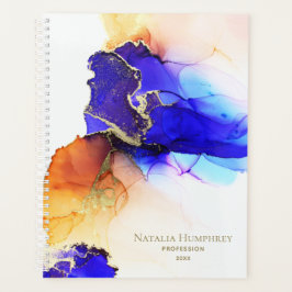 Chic Royal Blue Oranje Custom Planner