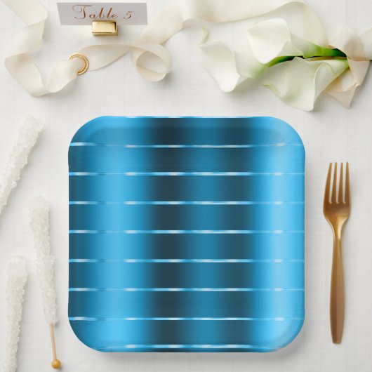 Chic Royal Blue Ribbon Vrijgezellenfeest Papieren Bordje (Huwelijk)