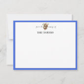 Chic Royal Blue Sloth Nursery Note Card Kaart (Voorkant)