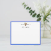 Chic Royal Blue Sloth Nursery Note Card Kaart (Staand voorkant)