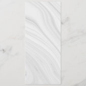 chic royal blue zilver gray floral bruiloft menu (Achterkant)