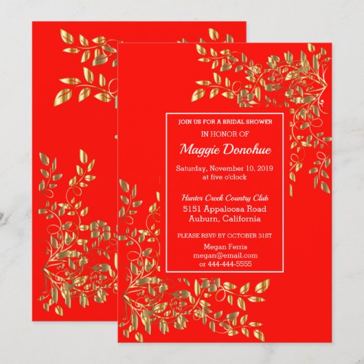 Chic Royal Bridal Shower Kaart (Voorkant / Achterkant)