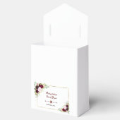 Chic Royal Burgundy Marsala Floral Wedding Bedankdoosjes (Geopend)