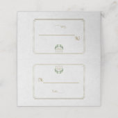 Chic Royal Gold Crest Lush Greenery Table Number Plaatskaartje (Buitenkant ongevouwen)