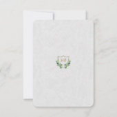 Chic Royal Gold Crest Lush Greenery Wedding RSVP Kaartje (Achterkant)