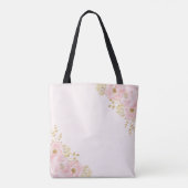 Chic Royal Gold Crown + Blush Pink Floral Princess Tote Bag (Achterkant)
