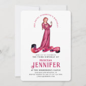 Chic Royal Roze Middeleeuwse Prinses Sprookjesdag Kaart (Voorkant)