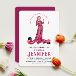 Chic Royal Roze Middeleeuwse Prinses Sprookjesdag Kaart