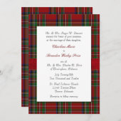 Chic Royal Stewart Pset Wedding Invitation Kaart (Voorkant / Achterkant)