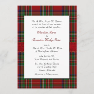 Chic Royal Stewart Pset Wedding Invitation Kaart