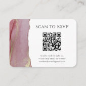 Chic roze Abstracte QR Code Wedding Response Kaart (Voorkant)