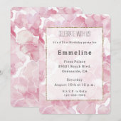 Chic Roze Abstracte Verjaardag Kaart (Voorkant / Achterkant)