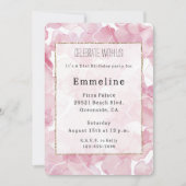 Chic Roze Abstracte Verjaardag Kaart (Voorkant)