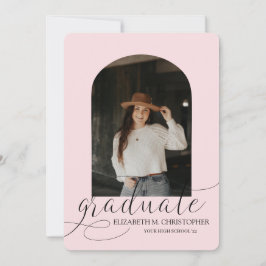 Chic roze Arch 5 Photo Collage Afstuderen Aankondiging