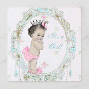 Chic roze Baby shower Kaart