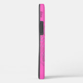 Chic Roze Bee Monogram Hoesje-Mate iPhone Case (Achterkant / Rechts)