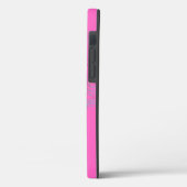 Chic Roze Bee Monogram Hoesje-Mate iPhone Case (Achterkant / Links)