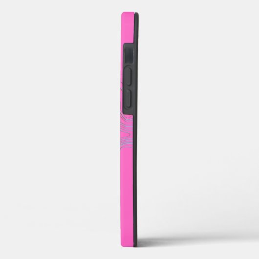 Chic Roze Bee Monogram Hoesje-Mate iPhone Case (Achterkant / Links)