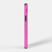 Chic Roze Bee Monogram Hoesje-Mate iPhone Case Hoesje (Rechterkant)
