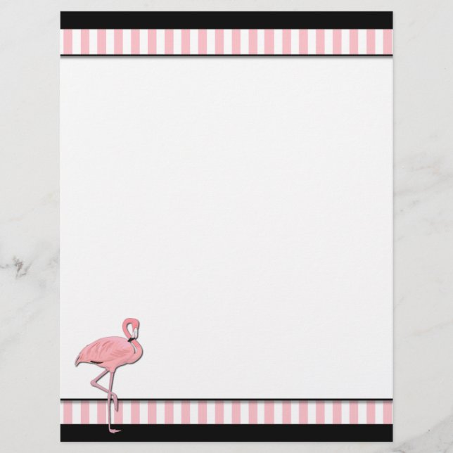 Chic roze & Black Flamingo Business Letterhead Persoonlijk Briefhoofd (Voorkant)