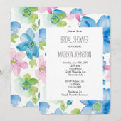 Chic Roze Blauw Groen Bloemen Vrijgezellenfeest Kaart (Voorkant / Achterkant)