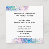 *~* Chic Roze Blauw Haar Model Actrice FOTO Sterre Vierkante Visitekaartje (Achterkant)