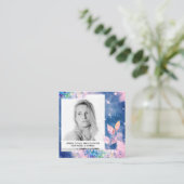 *~* Chic Roze Blauw Haar Model Actrice FOTO Sterre Vierkante Visitekaartje (Staand voorkant)