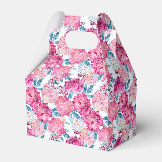 Chic roze bloemen, Aangepaste foto, Fijne verjaard Bedankdoosjes (Achterkant)