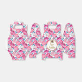 Chic roze bloemen, Aangepaste foto, Fijne verjaard Bedankdoosjes (Uitgevouwen)