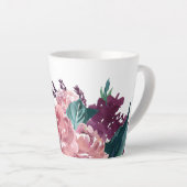 Chic Roze Bloemen Bijbel Verse Typografie Latte Mok (Rechterhoek)