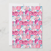 Chic roze bloemen elke leeftijd Foto Birthday Part Kaart (Achterkant)