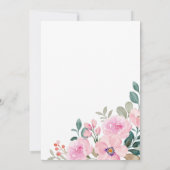 Chic Roze Bloemen Foliage Twintigste Verjaardag Kaart (Achterkant)