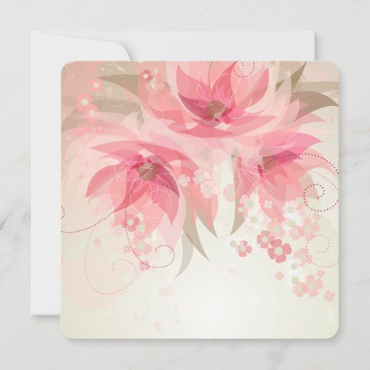 Chic  Roze Bloemen Vrijgezellenfeest Kaart (Achterkant)