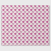 Chic Roze Blush Bloemen Doodle Patroon Harten Cadeaupapier (Vlak)
