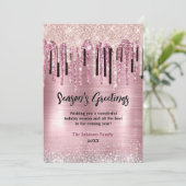 Chic Roze Blush Drips Nieuwjaar Kerstmis (Staand voorkant)