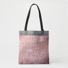 Chic roze Blush Hieroglyphs oog van Ra Tote Bag